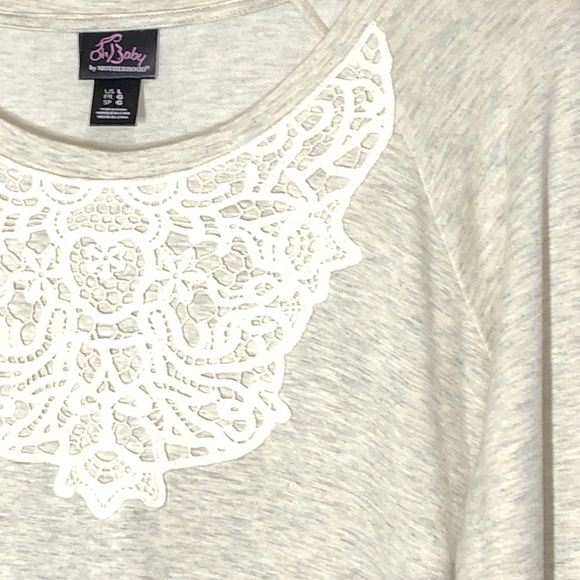 Oh Baby by Motherhood Womens Lace Front Maternity Sweatshirt - Picture 3 of 5